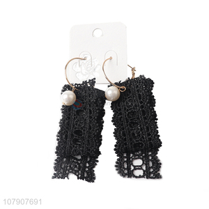 Creative design black women jewelry accessories earrings with pearl