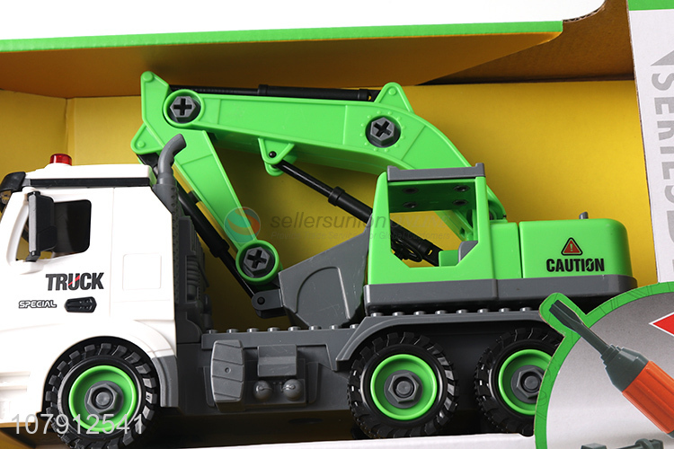 China manufacturer car model toy diy assembled sanitation truck toy