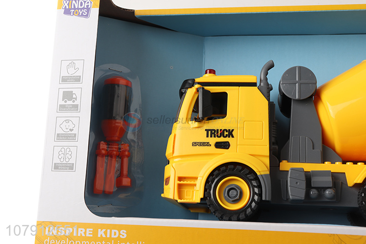 High quality plastic toy vechicle diy disassembly construction truck toy