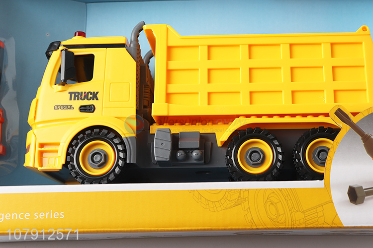 Hot sale plastic car model toy diy disassembly construction truck toy