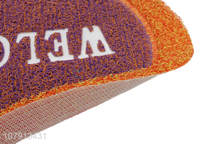 Top sale bathroom long silk wool letter printing oval carpet