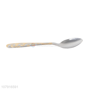 Best selling cheap price stainless steel tableware spoon with patterned handle