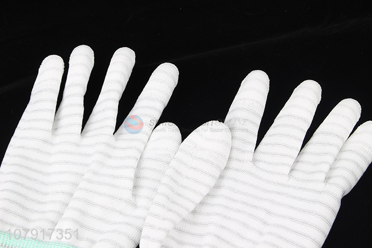 Factory Supplies Striped Carbon Fiber Fingertip Coating Gloves Work Gloves