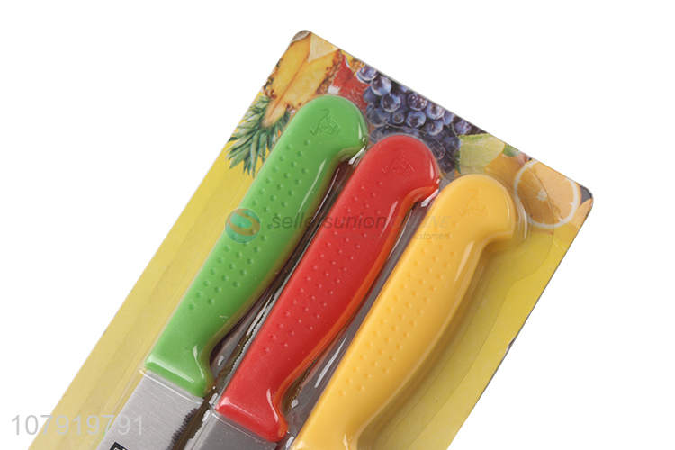 Latest Non-Slip Handle Serrated Fruit Knife Set