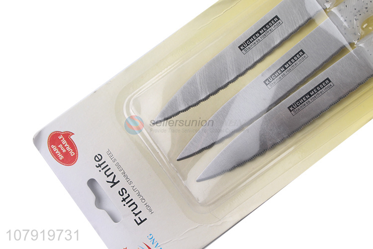 High Quality 3 Pieces Plastic Handle Fruit Knife Multipurpose Knife