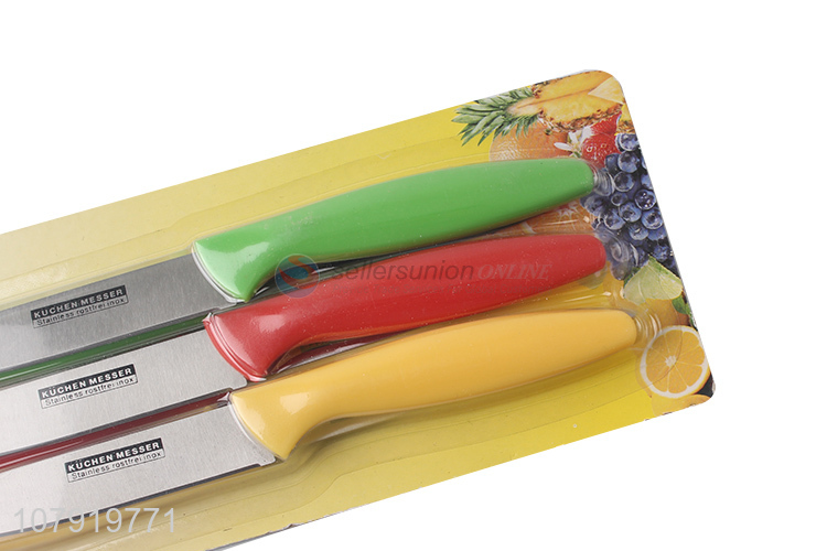 Good Price 3 Pieces Plastic Handle Fruit Knife Best Kitchen Knife