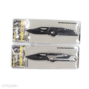 New product black stainless steel outdoor mini folding knife