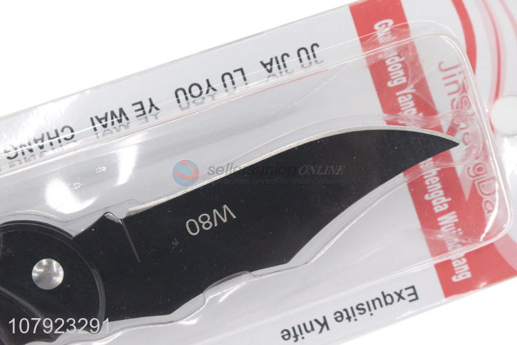 China wholesale black folding knife stainless steel fruit knife