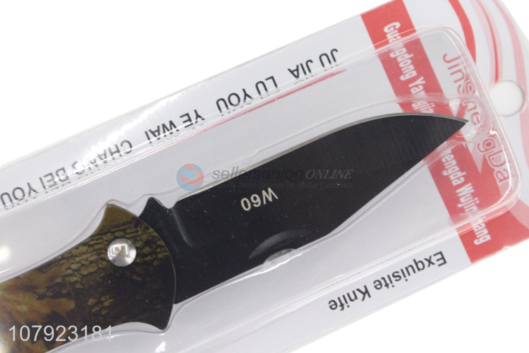 High quality stainless steel camping portable folding fruit knife