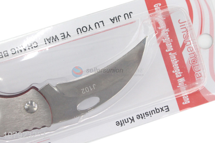 Factory direct sale silver stainless steel folding fruit knife