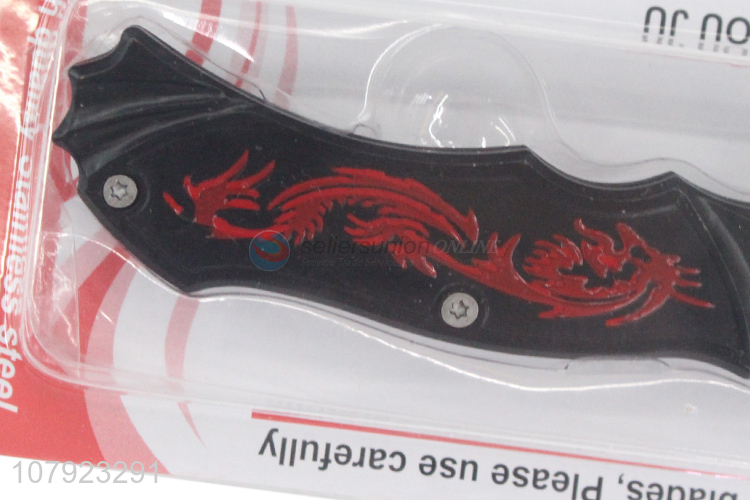 China wholesale black folding knife stainless steel fruit knife