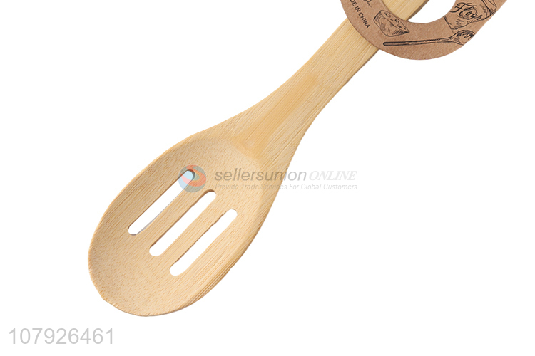 High quality kitchen accessories eco-friendly bamboo slotted mix cooking spoon