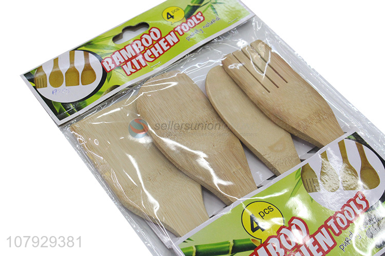 Low price wholesale long handle bamboo spoon general kitchen tools