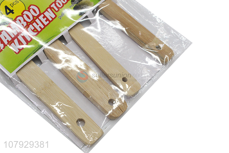 Low price wholesale long handle bamboo spoon general kitchen tools