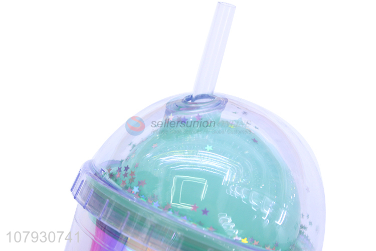 Promotional items reusable plastic water cup tumbler with straw for girls