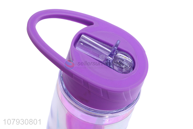 China products creative motivate words plastic water bottle straw drinking bottle