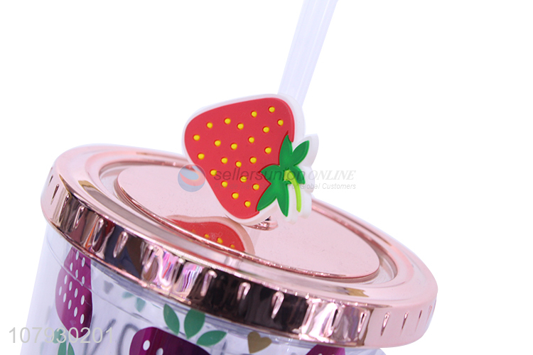 Hot sale ladies girls travel mug plastic driniking cup with straw