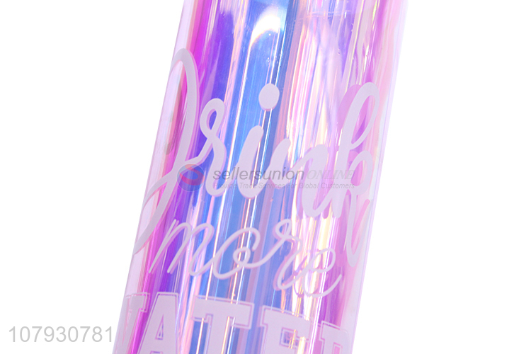 Good quality portable straw drinking bottle plastic drinking bottle for ladies