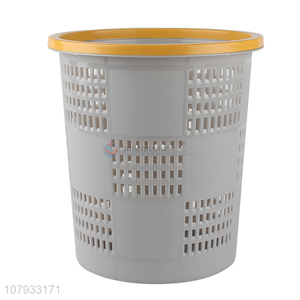 Factory direct sale gray plastic hollow trash bin universal wastebasket