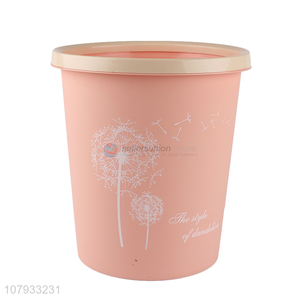Yiwu wholesale pink frosted dandelion printing plastic trash can