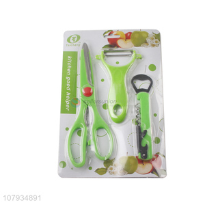 Good Sale Kitchen Tools Kitchen Scissors Peeler Bottle Opener Set