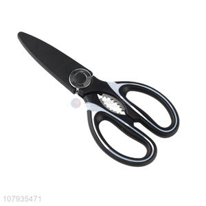 Wholesale multifunctional stainless steel kitchen shears chicken bones scissors with cover