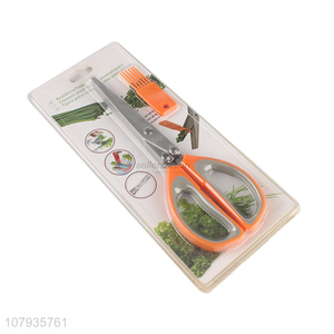 Private label multi-layer stainless steel kitchen herb shears green onion scissors