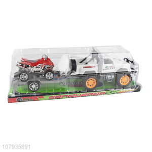 New design plastic trailer model car toy motorcycle toy for kids