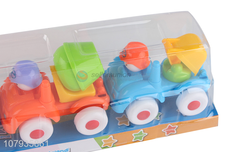 Best selling colourful plastic cartoon inertial engineering truck toys wholesale