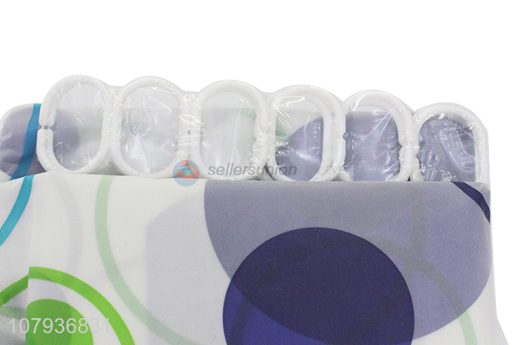 Good Quality Fashion Printing Translucent Circle Pattern Shower Curtain