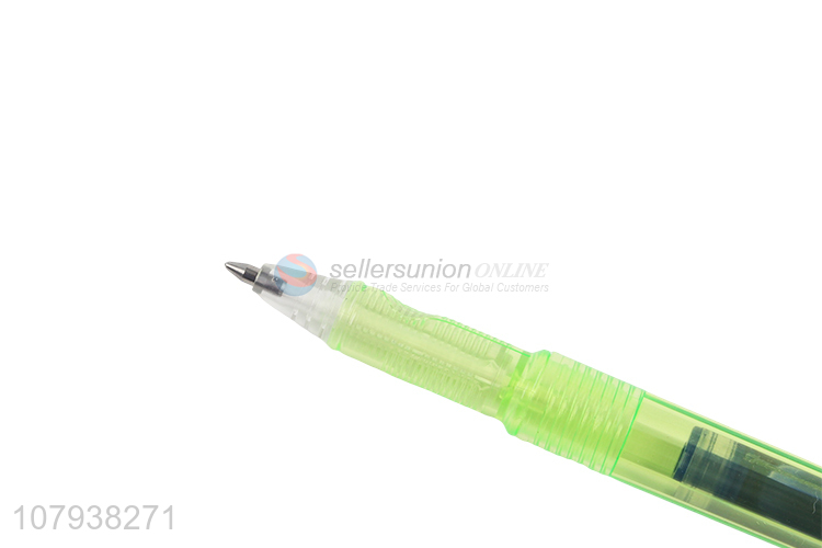 Yiwu Wholesale Green Plastic Fountain Pen Office Ballpoint Pen