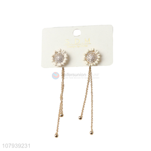 Top sale fashion metal long tassel stud earrings with high quality