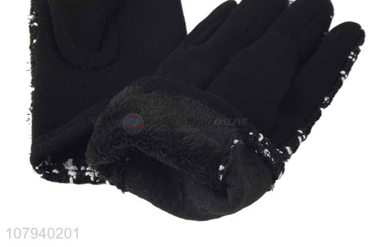 Online wholesale women winter gloves French style elegant driving gloves