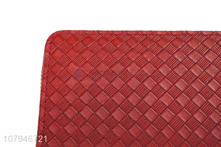 Best price simple design portable long zipper wallet for women