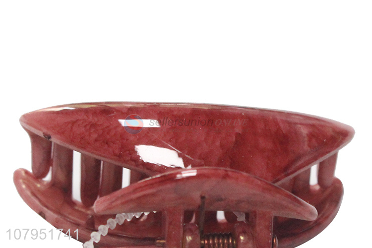 Hot products red plastic daily use ladies fashion hair claw clips for sale