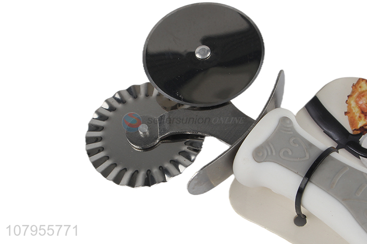 Good selling stainless steel pizza double wheel pizza slicer