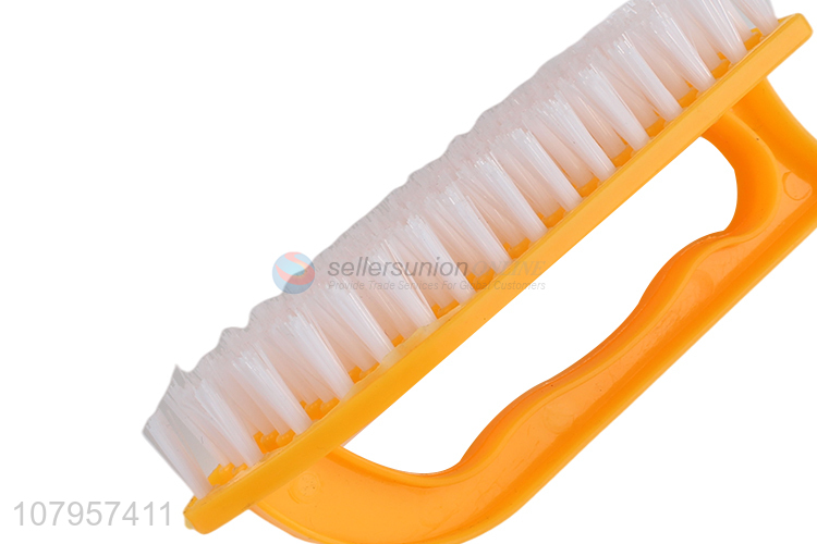Yiwu export yellow plastic scrubbing brush household laundry brush