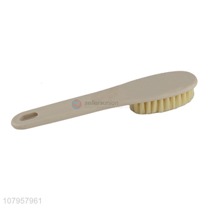 Hot sale beige long handle plastic shoe brush universal cleaning brush