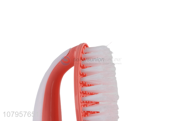 Good sale pink plastic clothes cleaning laundry brush with handle