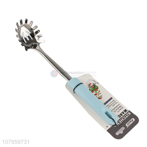 Promotional Stainless Steel Slotted Spaghetti Spoon With Plastic Handle