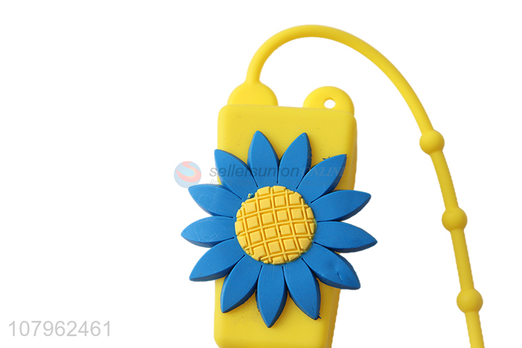 Hot selling portable cartoon hand sanitizer bottle with silicone holder
