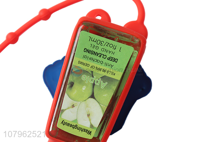 China supplier apple fragrance silicone holder hand sanitizer for kids