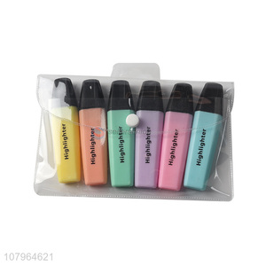 China factory multicolor highlighter universal learning marker pen 6pcs