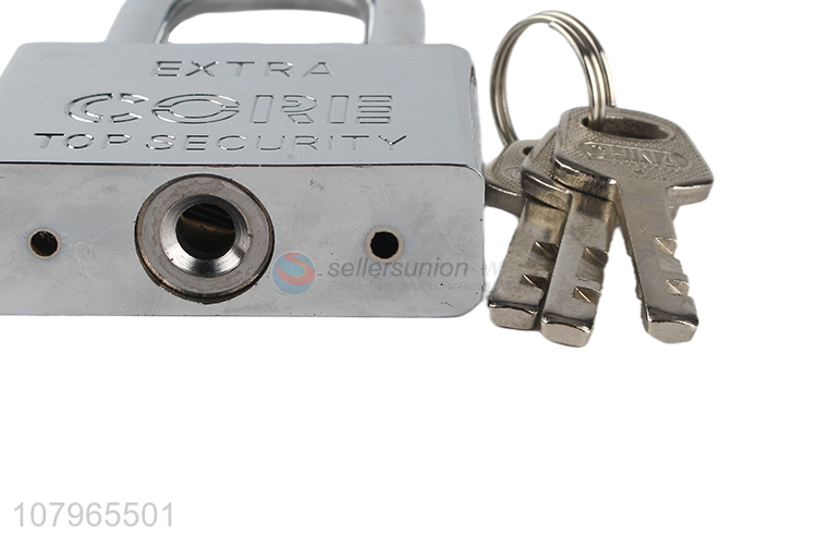 Low price silver square long beam padlock iron padlock wholesale