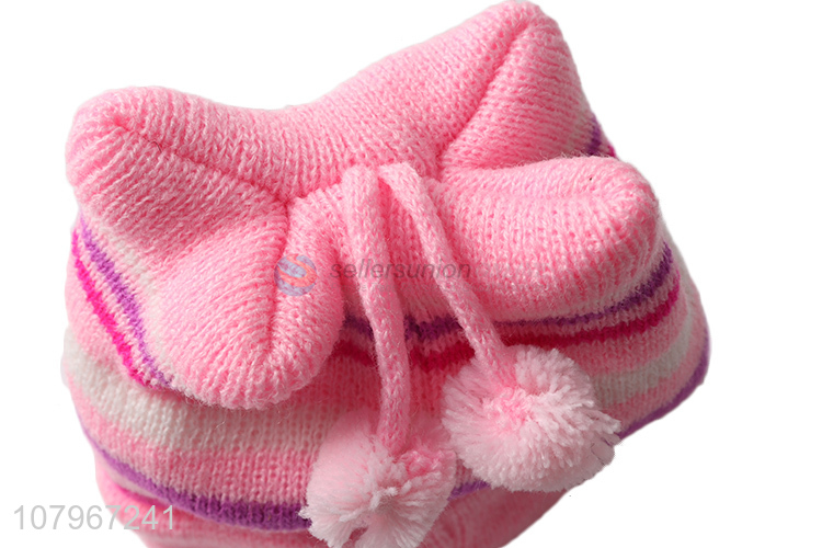 Low price baby winter cap infant knitted beanies for fall winter