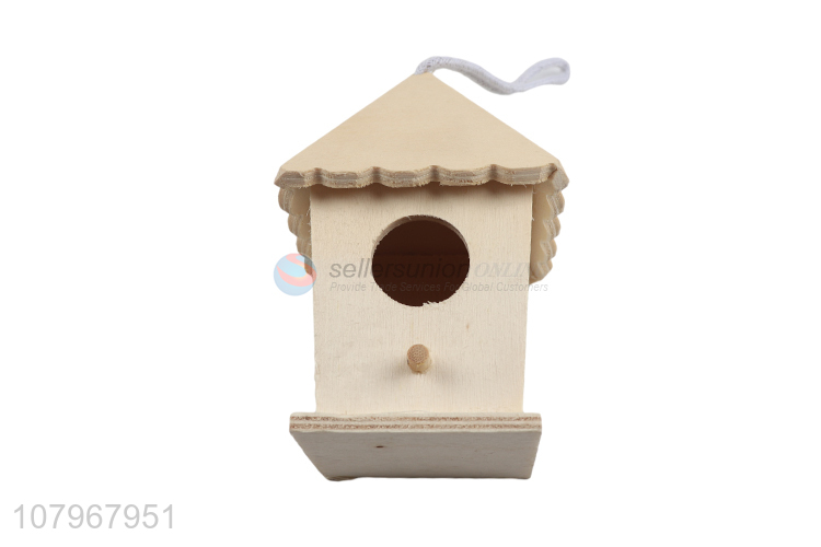Hot selling wooden hut creative home accessories mini birdhouse