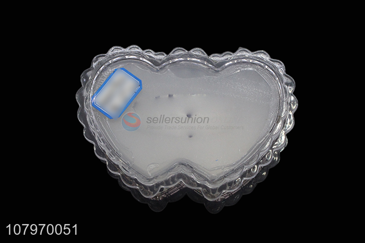 High quality delicate double-heart shaped plastic jewelry storage box case