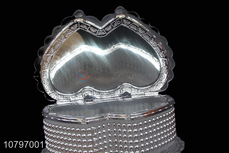 Online wholesale exquisite double-heart shaped plastic jewelry box case
