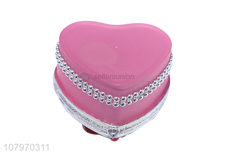 New arrival heart shape plastic jewelry case cosmetic box for girl