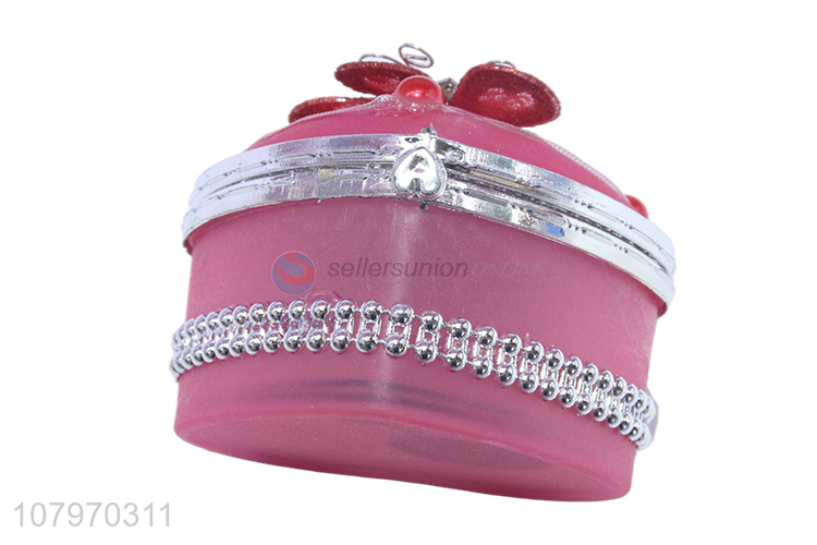 New arrival heart shape plastic jewelry case cosmetic box for girl